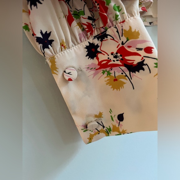 Veronica Beard NWT Payton Silk Blend Floral Long Sleeve Stretch Blouse Size 6 - Picture 4 of 15